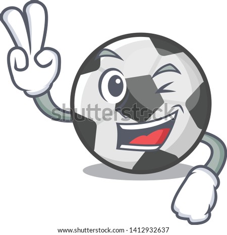 Two finger soccer ball isolated with the mascot