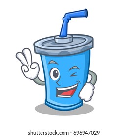 Two finger soda drink character cartoon