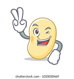 Two finger soy bean character cartoon