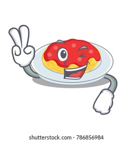 Two finger spaghetti character cartoon style