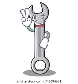 Two finger spanner character cartoon style