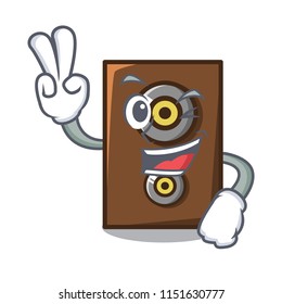 Two finger speaker character cartoon style