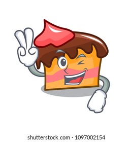 Two finger sponge cake character cartoon