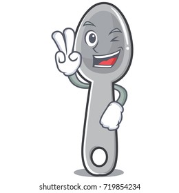 Two finger spoon character cartoon style