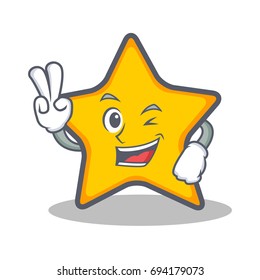 Two finger star character cartoon style