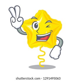 Two finger stars ballon isolated in the character