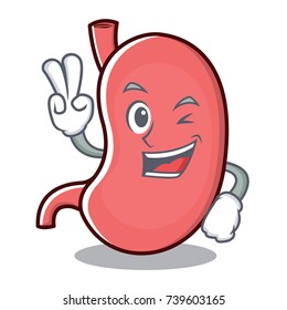 Two finger stomach character cartoon mascot