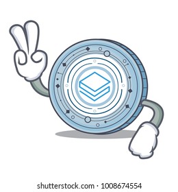 Two finger Stratic coin character cartoon