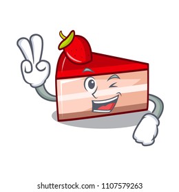 Two finger strawberry cake character cartoon