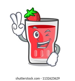 Two finger strawberry mojito character cartoon