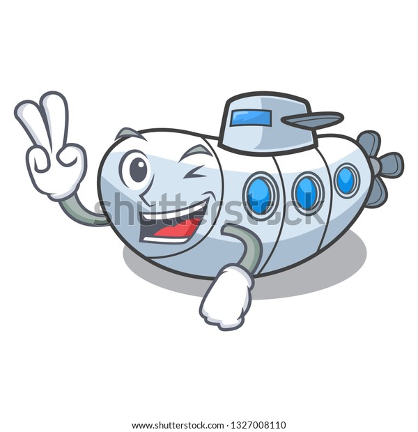 Two finger\
submarine in the a cartoon\
shape