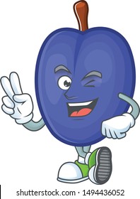 Two finger sweet prunes character for agriculture design