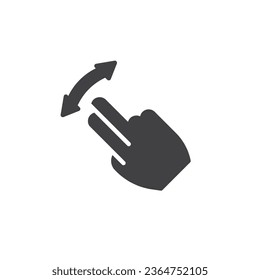 Two finger swipe gesture vector icon. filled flat sign for mobile concept and web design. Two finger scroll gesture glyph icon. Symbol, logo illustration. Vector graphics