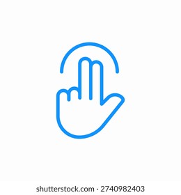 two finger tap icon sign vector
