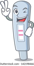 Two finger test pack isolated in the cartoon