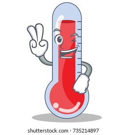 Two finger thermometer character cartoon collection
