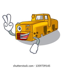 Two finger toy locomotive mine in shape characters