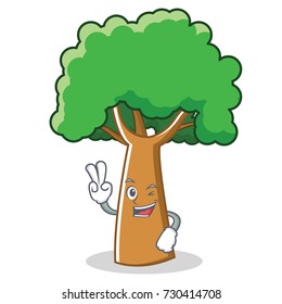 Two finger tree character cartoon style