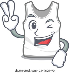 Two finger undershirt isolated with in the cartoon