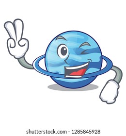 Two finger uranius planet is isolated on mascot