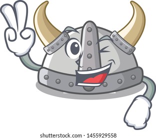 Two finger viking helmet in the cartoon shape