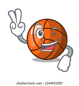 Two finger volleyball character cartoon style
