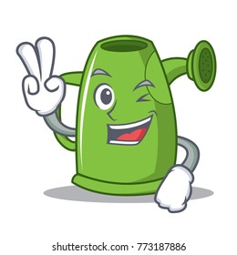 Two finger watering can character cartoon