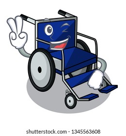 Two finger wheelchair in the a character shape