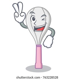Two finger whisk character cartoon style