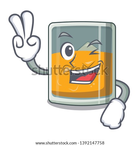 Two finger whiskey islated with in the character