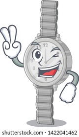 Two finger wristwatch in the a character shape