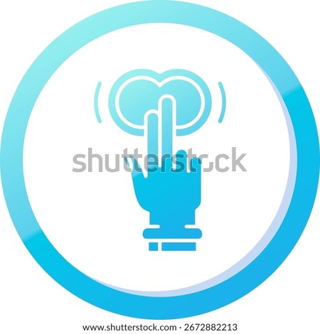 Two Fingers Double Tap Line vector Icon Design