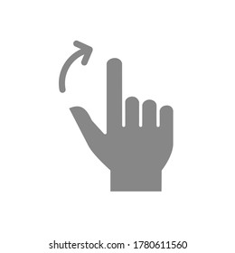 Two fingers flick right grey icon. Touch screen hand gesture symbol