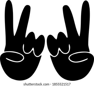 Two fingers, hand, encouragement, put text vector