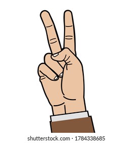 Two Fingers Hand Gesture Vector Illustration Stock Vector (Royalty Free ...