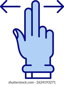 Two Fingers Horizontal Scroll Line vector Icon Design