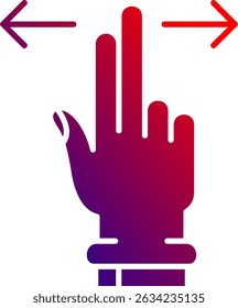 Two Fingers Horizontal Scroll Line vector Icon Design