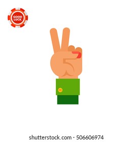 Two Fingers Up Icon