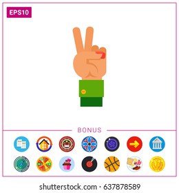 Two Fingers Up Icon
