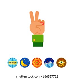 Two Fingers Up Icon