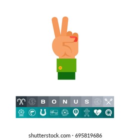 Two Fingers Up Icon