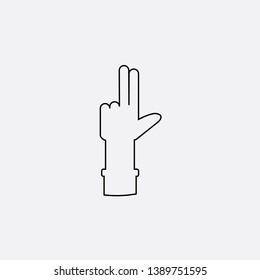 two fingers icon sign signifier vector