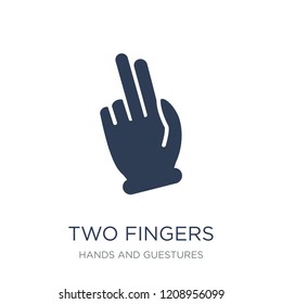 Two Fingers icon. Trendy flat vector Two Fingers icon on white background from Hands and guestures collection, vector illustration can be use for web and mobile, eps10