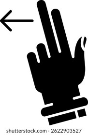 Two Fingers Left Line vector Icon Design