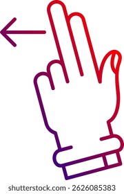 Two Fingers Left Line vector Icon Design