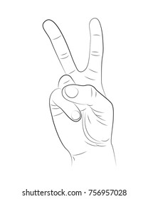 Two Fingers Line Draw Vector Illustration Stock Vector (Royalty Free ...