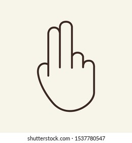 Two fingers up line icon. Finger up, pointing, hand. Gesturing concept. Vector illustration can be used for topics like communication, hand signals, miming