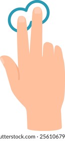 Two fingers pinching outwards on a touchscreen, zooming in on content, demonstrating a common gesture for expanding or enlarging digital elements