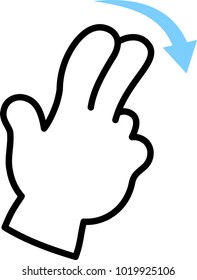 Two fingers right drag
This is a vector illustration.