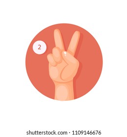 two fingers shows a vector